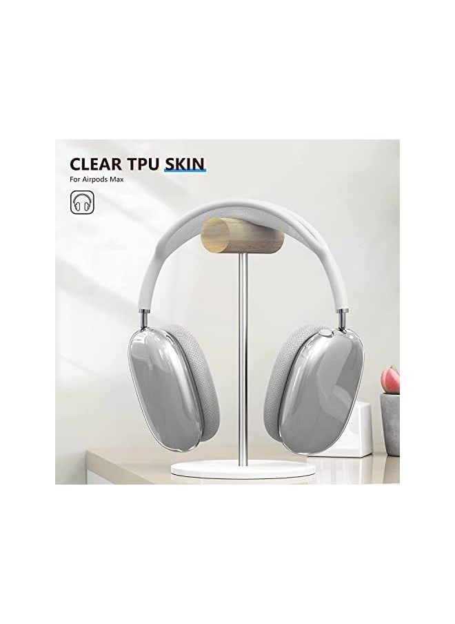 erorex - Clear Case Cover For Air Pods Max Headphones Case Cover Soft Silicone Tpu Clear Anti Scratch Protective Cover Transparent Ear Cups Covers Compatible For Air Pods Max Accessory Skin Case Clear - Image 1