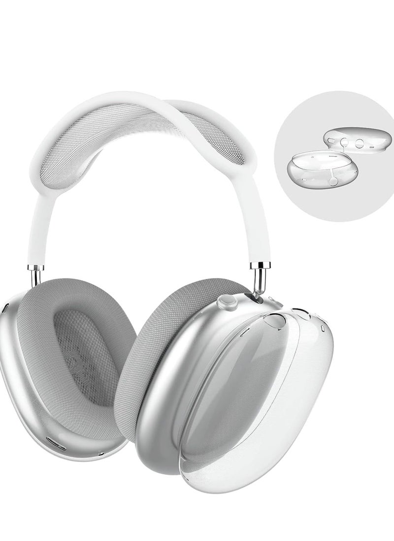 erorex - Clear Case Cover For Air Pods Max Headphones Case Cover Soft Silicone Tpu Clear Anti Scratch Protective Cover Transparent Ear Cups Covers Compatible For Air Pods Max Accessory Skin Case Clear - Image 1