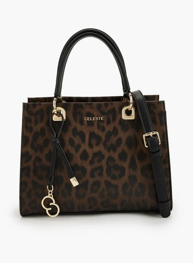سيليست Animal Print Tote Bag With Detachable Strap