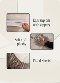 Good Sleep Royal Silk Duvet Set (6-Piece) Rose Gold King Size (220x240 cm), Smooth, Cooling & Skin-Friendly | Includes 1 Silk-Based Duvet Cover, 1 Fitted Bedsheet & 4 Pillow Covers with Zipper  - Image 2