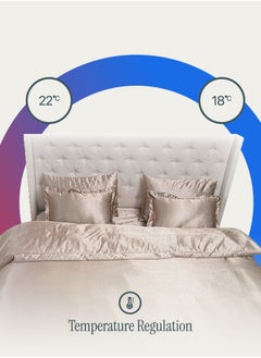 Good Sleep Royal Silk Duvet Set (6-Piece) Rose Gold King Size (220x240 cm), Smooth, Cooling & Skin-Friendly | Includes 1 Silk-Based Duvet Cover, 1 Fitted Bedsheet & 4 Pillow Covers with Zipper  - Image 5