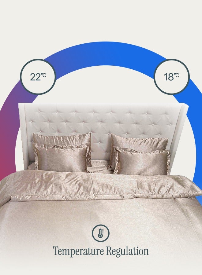 Good Sleep Royal Silk Duvet Set – 6-Piece Rose Gold | King Size 220x240 cm | Cooling, Hair & Skin-Friendly | Includes Silk-Based Duvet Cover, Fitted Sheet & 4 Pillowcases  - Image 5