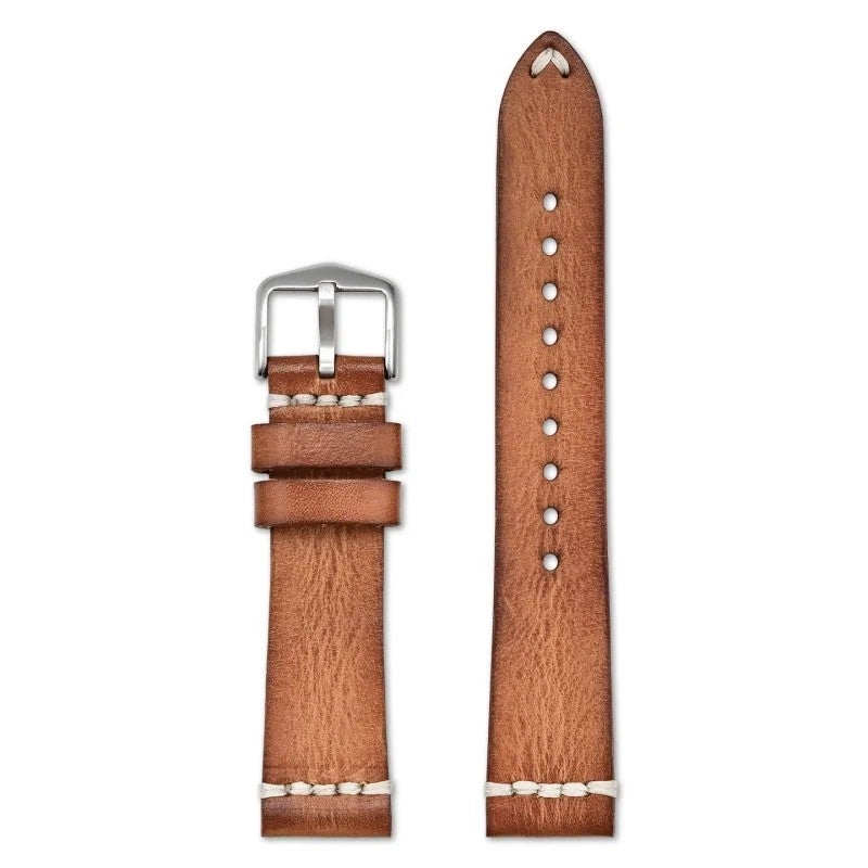 Bluejw Vintage Gradient Cowhide Watch Strap Replacement for Rolex & Omega – Luxury Leather Band with 316L Solid Stainless Steel Clasp - Image 1