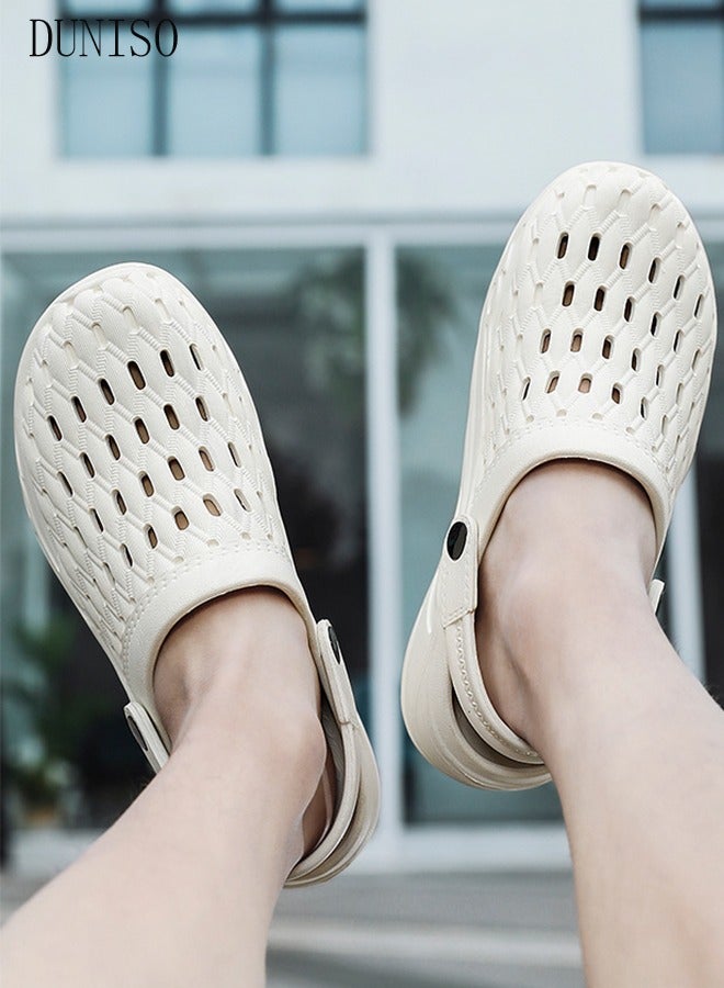 Unisex Adult Sandals Summer Sandals Lightweight Slide Sandal with Non-slip Soles Thick Sole Beach Slipper Breathable Slip-on Sandal House Flat Slipper for Pool Beach Yard Kitchen Shower