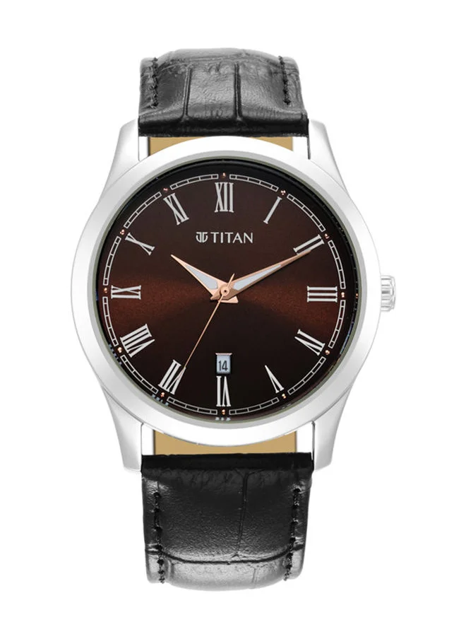 تيتان Leather Analog Wrist Watch 1823SL03