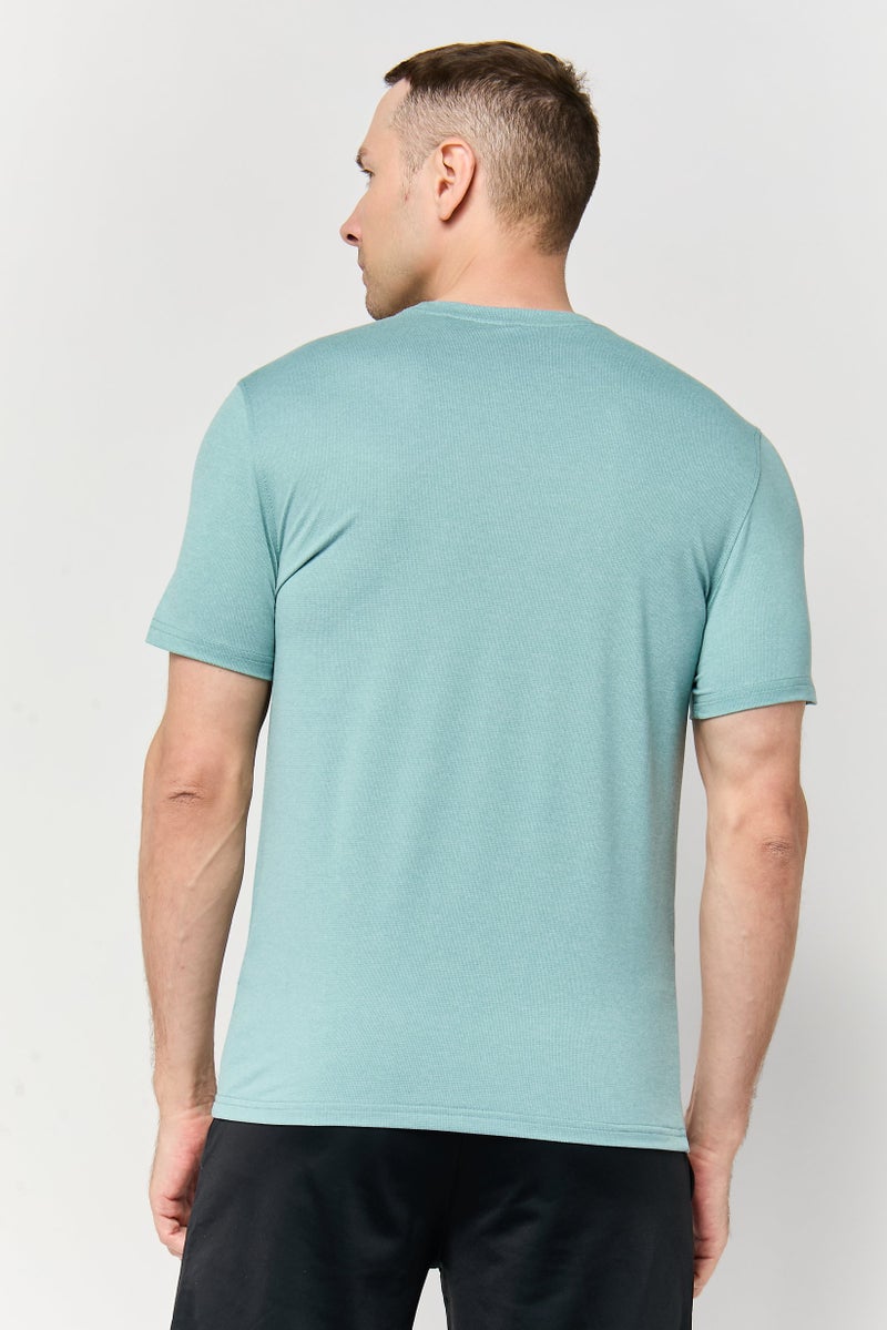 MOTION Men Sportswear Fit Short Sleeve Training T-Shirt, Mint Green - Image 4