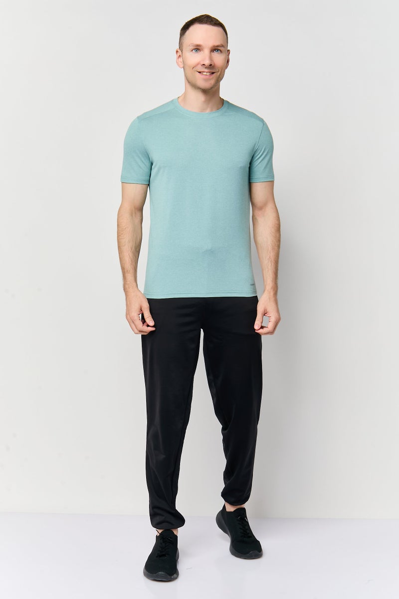 MOTION Men Sportswear Fit Short Sleeve Training T-Shirt, Mint Green - Image 2