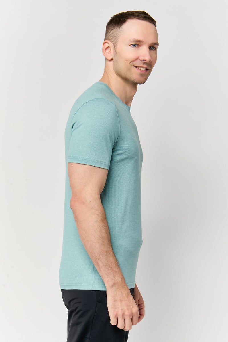 MOTION Men Sportswear Fit Short Sleeve Training T-Shirt, Mint Green - Image 3