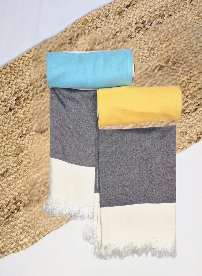 madake Bamboo Ultra Soft & Thin Turkish Towel-160x75cm|Quick Dry, Super Absorbent, Anti Bacterial|X-Large Towel for Men and Women|Ideal for Bath,Travel,Gym,Beach,Pool & Yoga(Coastal Breeze Honey Bee) - Image 1