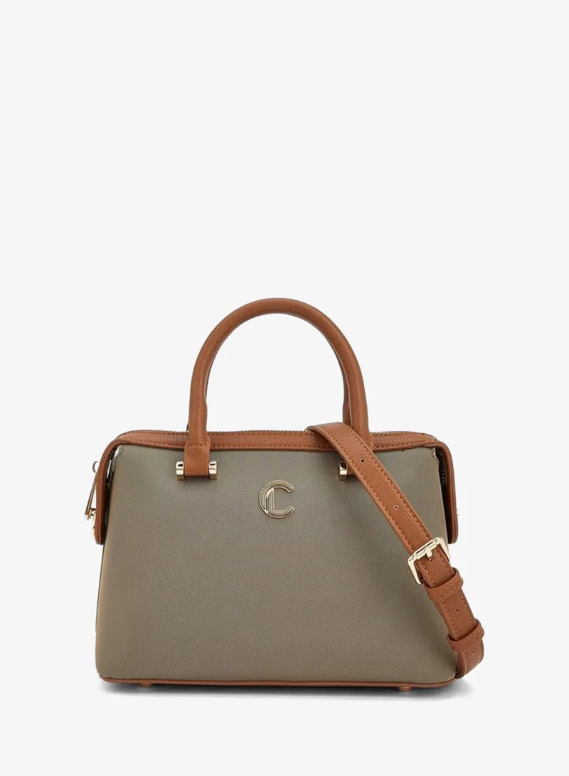 Textured Tote Bag With Double Handle