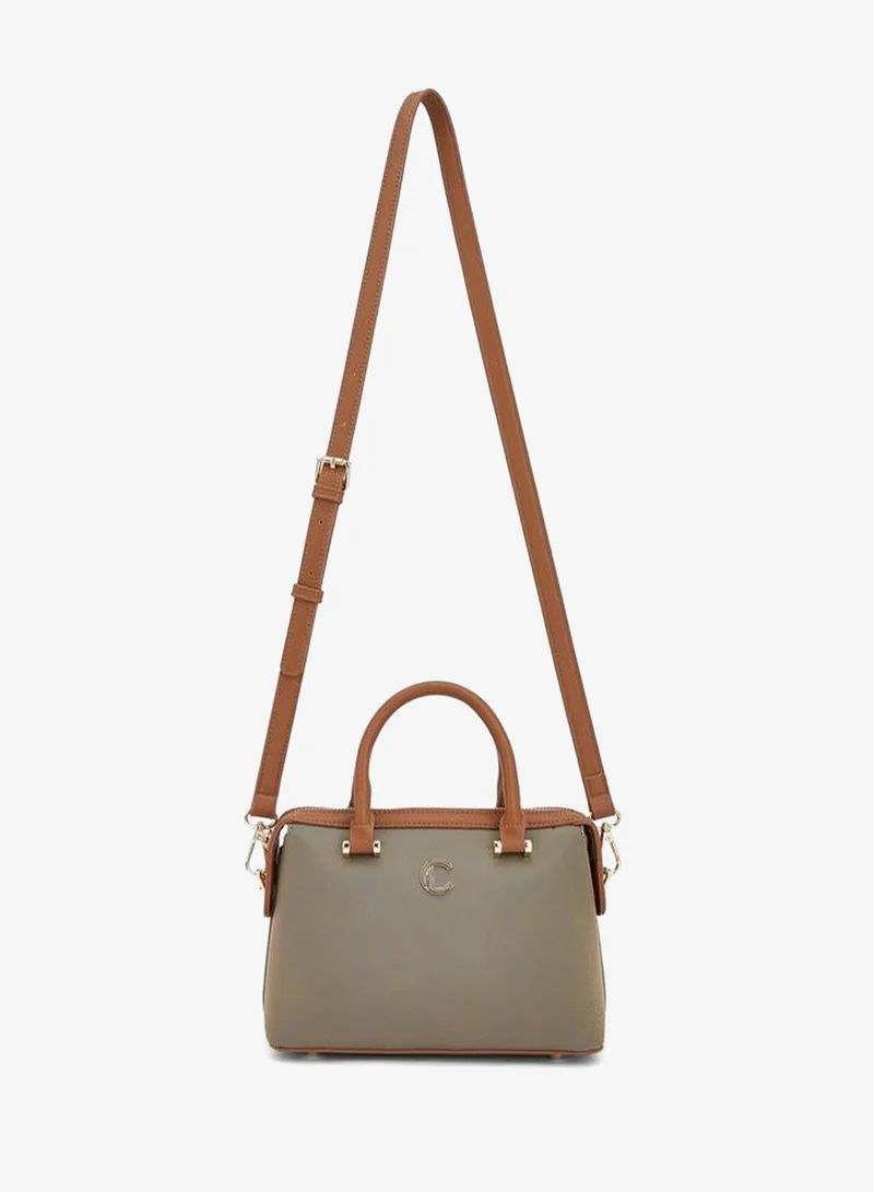 Le Confort BROWN Textured Tote Bag With Double Handle for Women | Best Price UAE