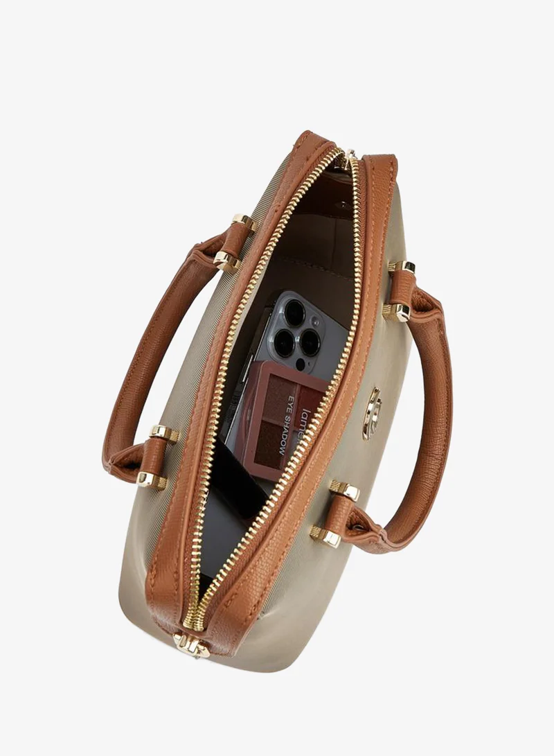 Le Confort BROWN Textured Tote Bag With Double Handle for Women | Best Price UAE