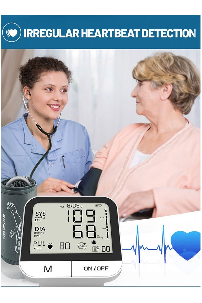 Monitors Upper Arm & Blood Pressure Machine with Wide Range Cuff for Home Use Wrist Adjustable Irregular Heartbeat & Hypertension Detector,blood pressure meter digital - Image 2