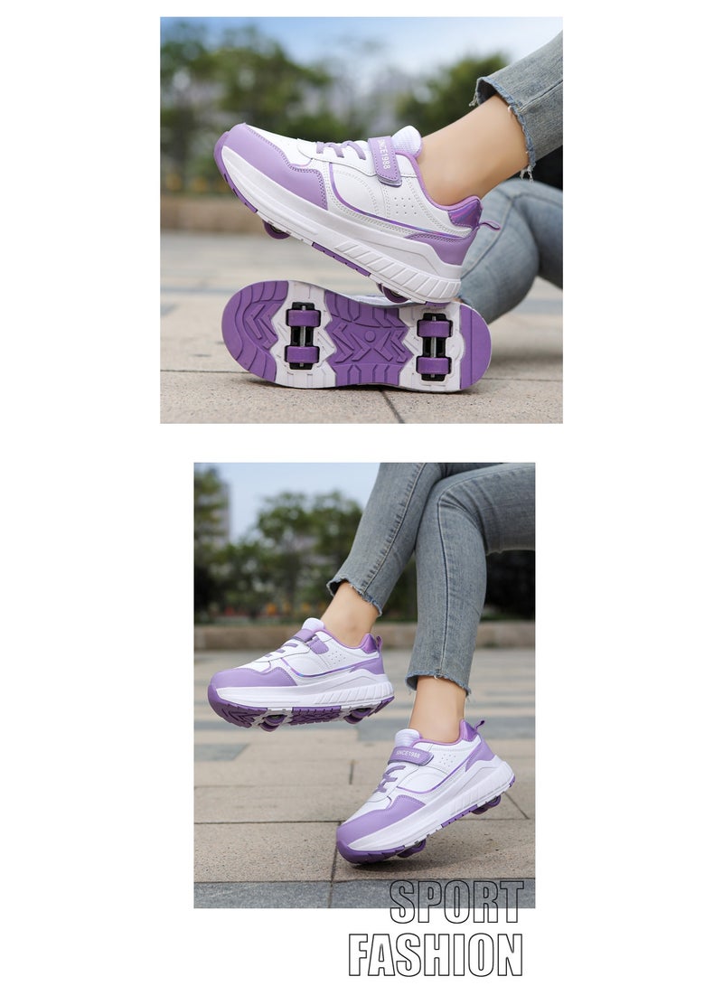 Loquat Kids Roller Skates Shoes 4 Wheels Roller Shoes Boys Girls Wheel Shoes Roller Sneakers Shoes for Beginner More Balanced - Image 2