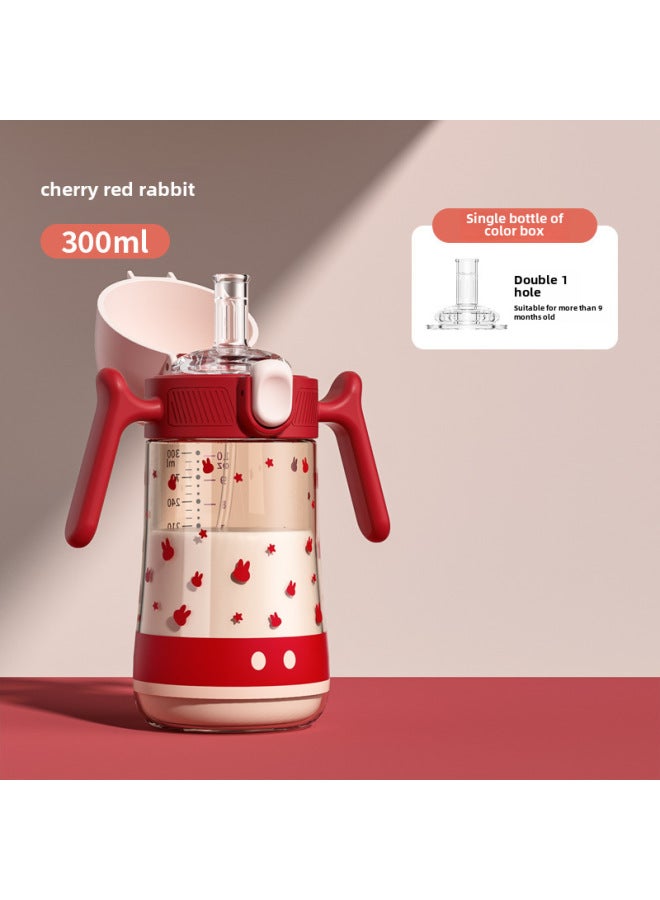 ميني توت - كوب أطفال واسع الفوهة من مادة PPSU، حساس للحرارة، مقاوم للسقوط، مقاوم لدرجات الحرارة العالية، مزود بقشة شرب، كوب ماء للشرب