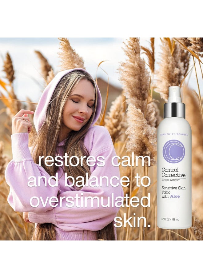 CONTROL CORRECTIVE SKIN CARE SYSTEMS - Control Corrective Sensitive Skin Tonic with Aloe, 6.7 Fl Oz - Calms Overstimulated Or Reddened Skin Types, Soothing & Sedating with Aloe Vera & Chamomile Extracts, Refreshing, Relaxing, Replenishing - Image 1