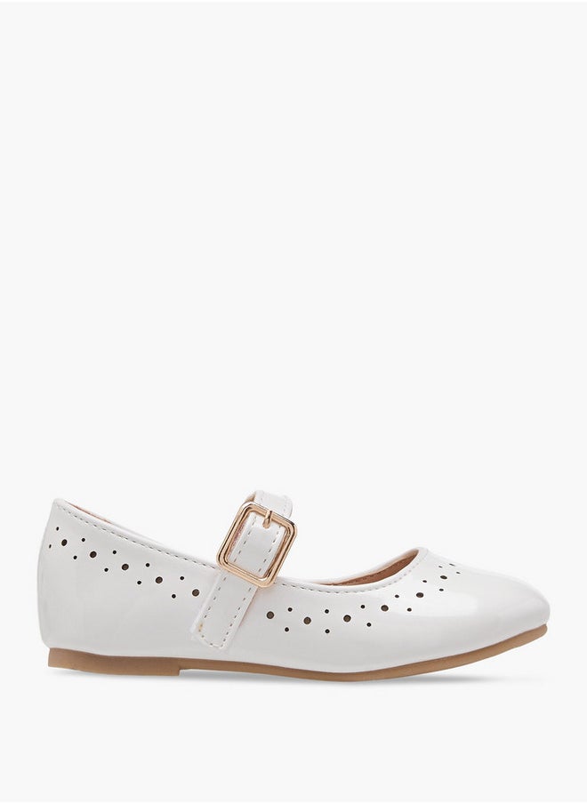 Flora Bella By Shoexpress Girls Cutout Detail Ballerina Shoes with Buckle Closure  - Image 3