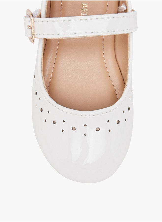 Flora Bella By Shoexpress Girls Cutout Detail Ballerina Shoes with Buckle Closure  - Image 4