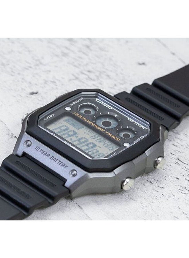 CASIO Men Youth Series Water Resistant Digital Watch AE-1300WH-8A - 45 mm - Black - Image 5