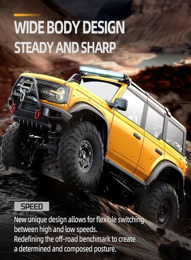 Ramokdu RC Cars Remote Control Truck RC Rock Crawler 1:16 2.4G 4WD RTR All Terrain Hobby Off Road Truck Racing Vehicle Hobby Grade Model Yellow Vehicle with LED Lights - Image 2
