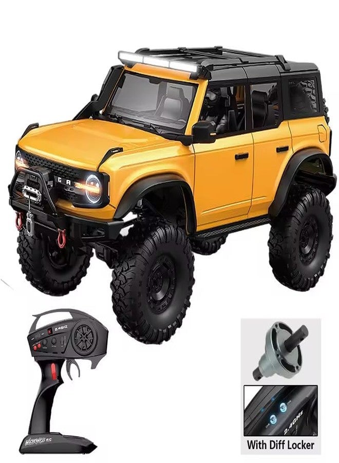 Ramokdu RC Cars Remote Control Truck RC Rock Crawler 1:16 2.4G 4WD RTR All Terrain Hobby Off Road Truck Racing Vehicle Hobby Grade Model Yellow Vehicle with LED Lights - Image 3