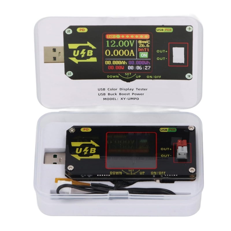 جهاز اختبار USB بشاشة LCD مقاس 1.44 بوصة وواجهة USB 3.0 - لقياس الجهد والتيار والسعة والطاقة، يدعم قراءة بيانات كابل E Marker و Dash، بتصميم 9 دبابيس - Image 1