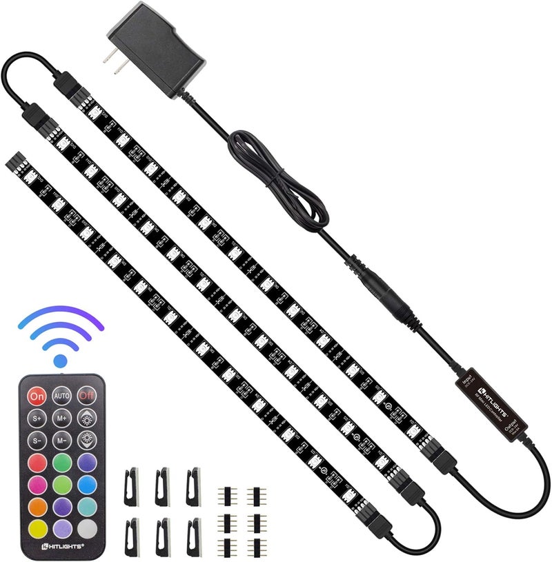 HitLights LED Strip Lights 3 Pre-Cut 12Inch/36Inch LED Light Strip Flexible Color Changing 5050 LED Accent Kit with RF Remote, Power Supply, and Connectors for TV, Home, DIY Decoration - Image 1