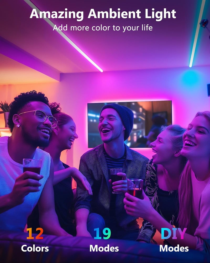 HitLights LED Strip Lights 3 Pre-Cut 12Inch/36Inch LED Light Strip Flexible Color Changing 5050 LED Accent Kit with RF Remote, Power Supply, and Connectors for TV, Home, DIY Decoration - Image 2