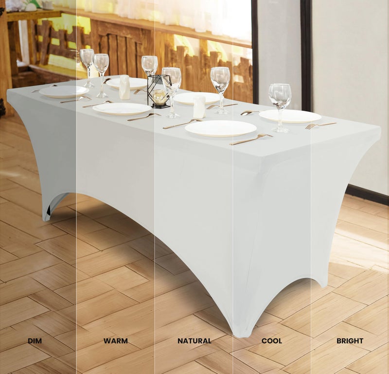 Utopia Kitchen Spandex Tablecloth 2 Pack [8FT, White] Tight, Fitted, Washable and Wrinkle Resistant Stretch Table Cloth Rectangle Cover for Trade Show, Weddings & Parties [96Lx30Wx30H Inch] - Image 4