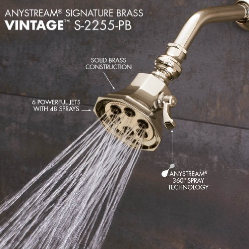 Speakman S-2255-PB Anystream Showerhead, 2.5 GPM, Polished Brass - Image 3