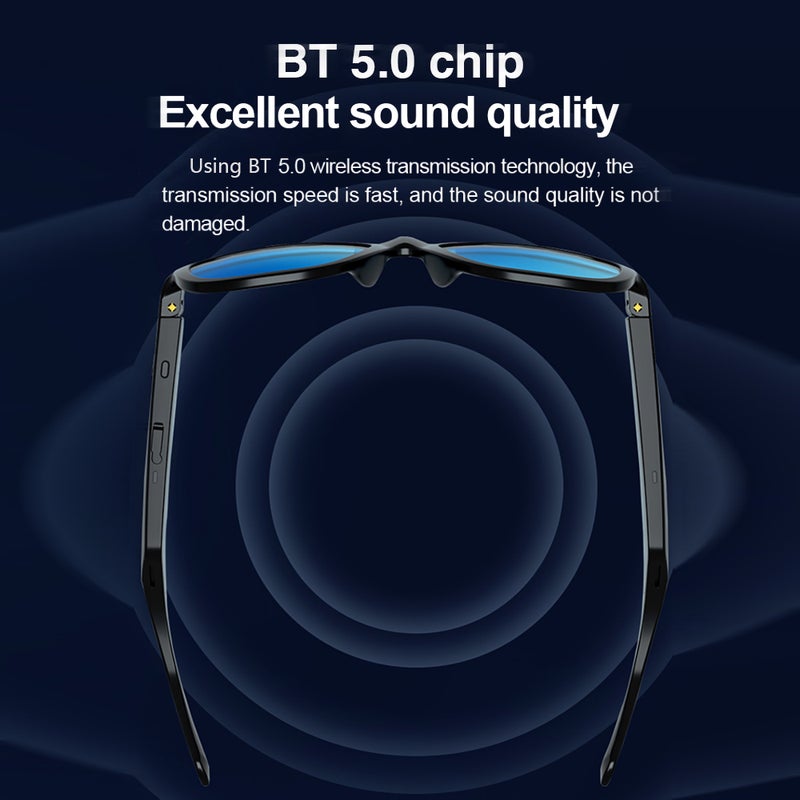 LECOO C8 Smart Wireless BT Glasses Headset HD Sound Quality Touch Buttons Replaceable Polarized Lenses Light Weight - Image 4