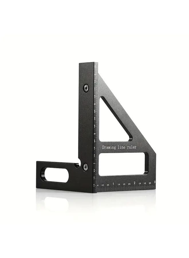Black Aluminum Alloy Square Angle Ruler High Precision Multi Angle Measuring Tool - Image 1