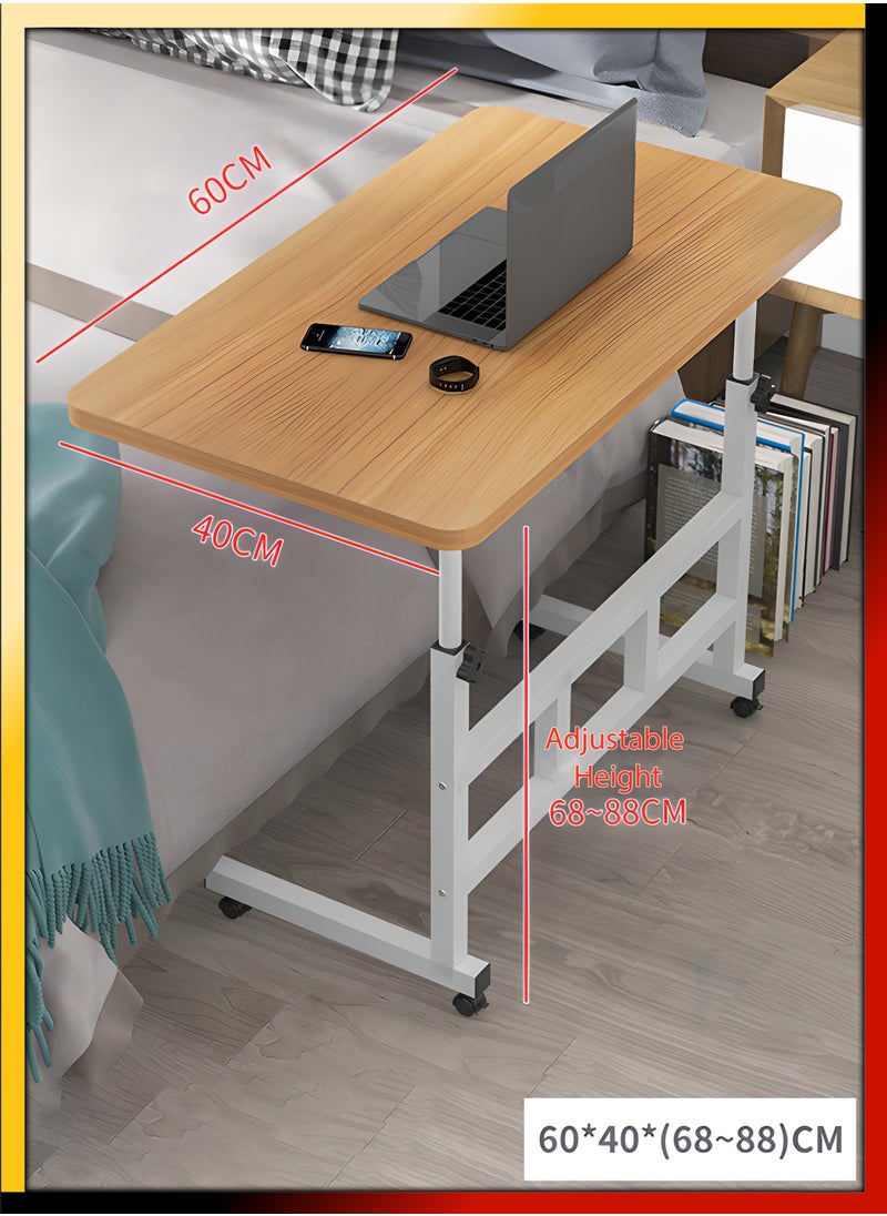 Upgraded Metal Base Adjustable Multipurpose Movable Desktop Computer Mobile Laptop Desk Home And Office Desks For Work and Study Moveable Portable Coffee Overbed Tray Bedside Sofa Table