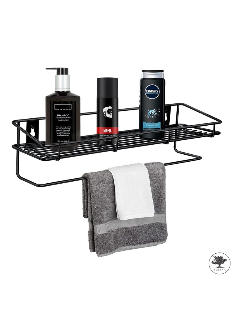 sulfar MS Perfume Organizer with Napkin Holder Storage Box Bathroom Countertop Organizer Shelf Small Organizer for Sink, Bedroom, Living room (Black)  - Image 3