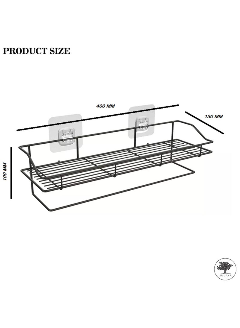 sulfar MS Perfume Organizer with Napkin Holder Storage Box Bathroom Countertop Organizer Shelf Small Organizer for Sink, Bedroom, Living room (Black)  - Image 2