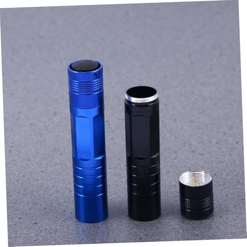 2 قطعة من مصباح يدوي صغير مفتاح سريع LED فائق السطوع، أسود من سبائك الألومنيوم، مصباح محمول للتخييم والطوارئ - Image 3