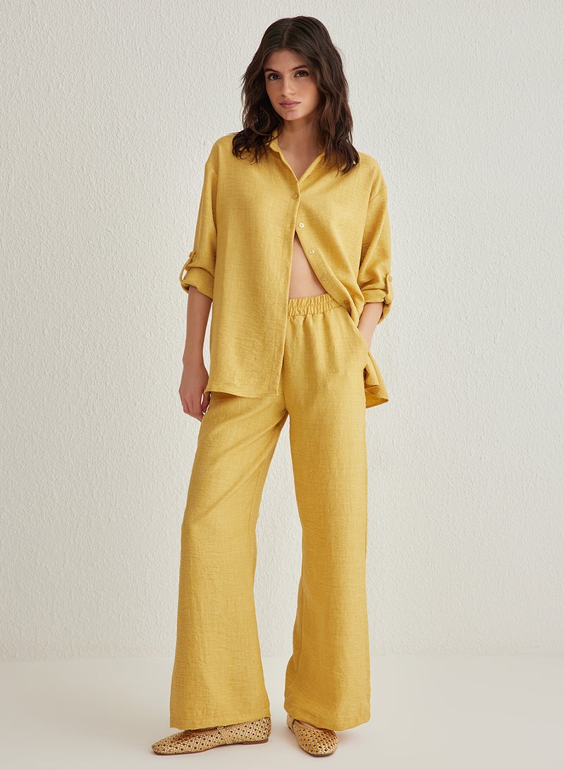 trendyol Yellow Woven Bottom - Top Set Twoss24Au00095 - Image 1