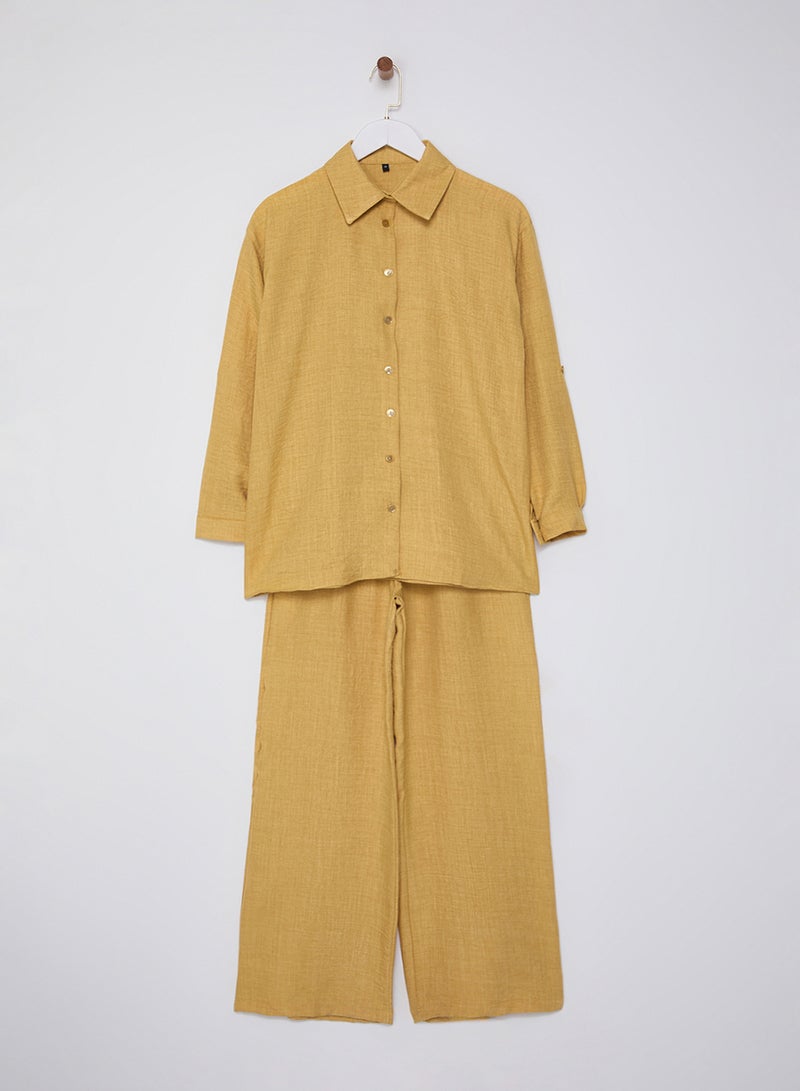 trendyol Yellow Woven Bottom - Top Set Twoss24Au00095 - Image 5