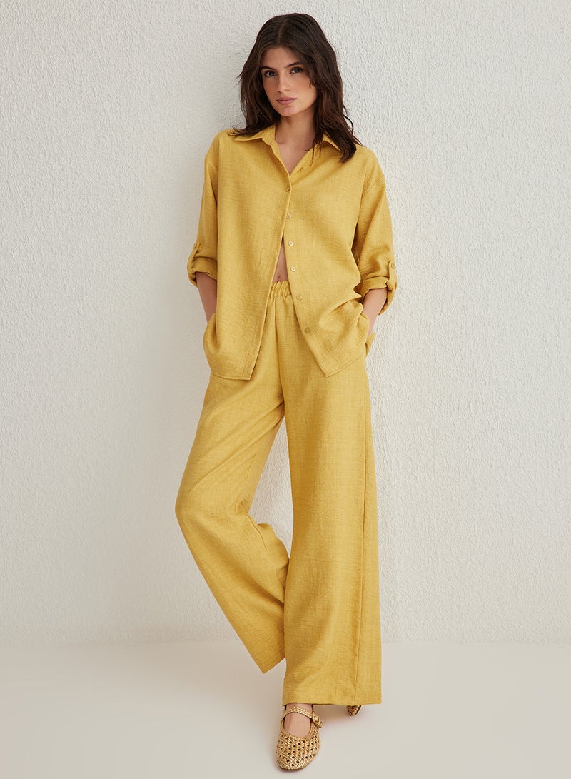 trendyol Yellow Woven Bottom - Top Set Twoss24Au00095 - Image 2