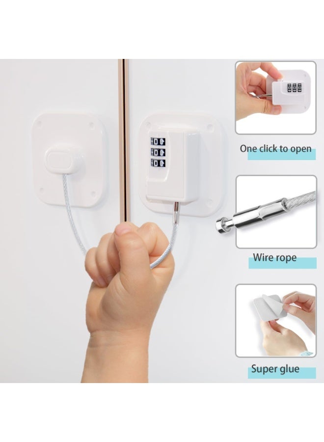 جونيس قفل الثلاجة: أقفال مضادة للأطفال للخزائن والأدراج، تركيب سهل لا يحتاج لمفاتيح، قفل مركب متعدد الوظائف لأمان الأطفال (1، أبيض) - Image 3