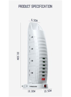 Generic Sailboat Tower | 2500W | Power Socket With | 6 | USB Port's & | 8 | AC Outlet's  - Image 3