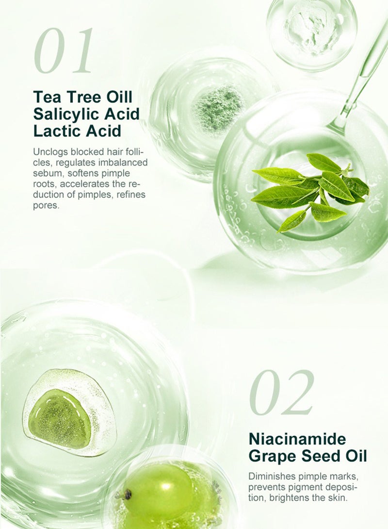 JoyPretty Acne Control Cream with Tea Tree Oil & Vitamin B3, Acne Treatment Face Cream, Inflammation Soothing Acne Moisturizer, Shrink Enlarged Pores 50g - Image 3