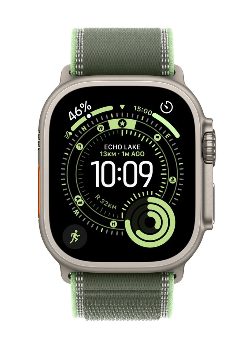 أكاليكس سوار Trail Loop متوافق مع ساعات Apple Watch مقاسات 42 مم، 44 مم، 45 مم، 46 مم، 49 مم، سوار رياضي ناعم منسوج، سوار معصم بديل قابل للتعديل لساعات Apple Watch Series Ultra / SE / Series 1/2/3/4/5/6/7/8/9/10/11 - أخضر ونيون - Image 2
