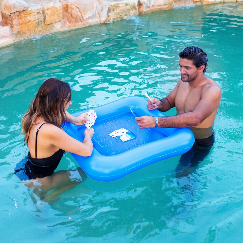 Poolcandy Floating Game Table with Waterproof Playing Cards Inflatable, Punctureâ€‘Resistant Vinyl, Selfâ€‘Floating Card Table for Pool Parties and Trips to The Beach or Lake - Image 2