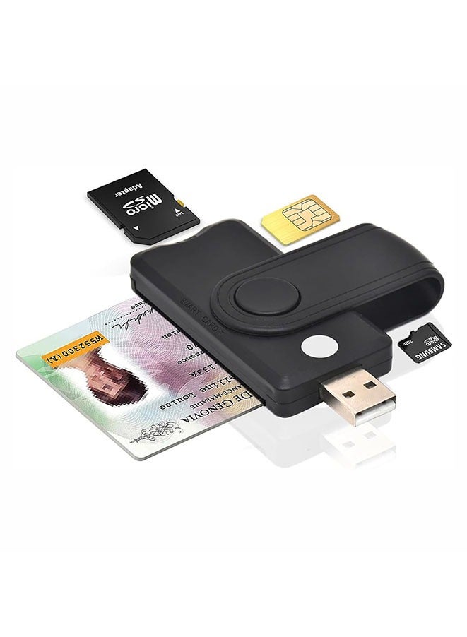 Muyixin USB 2.0 Portable Memory Card Reader for High Capacity 5 in 1 Adapter for SIM, SD, TF, ID, IC Cards, Compatible with Windows, Linux/Unix, MacOS X, Efficient and Reliable Data Reader  - Image 1