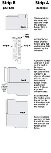 Tabbies Extenda-Folder Strips, Convert Top Tab Folders into end tab File folders, Manila, 1/2 Tab Extension, Under-Cut, 100/Box (55991), 3-1/4”w x 9-1/4”h - Image 4