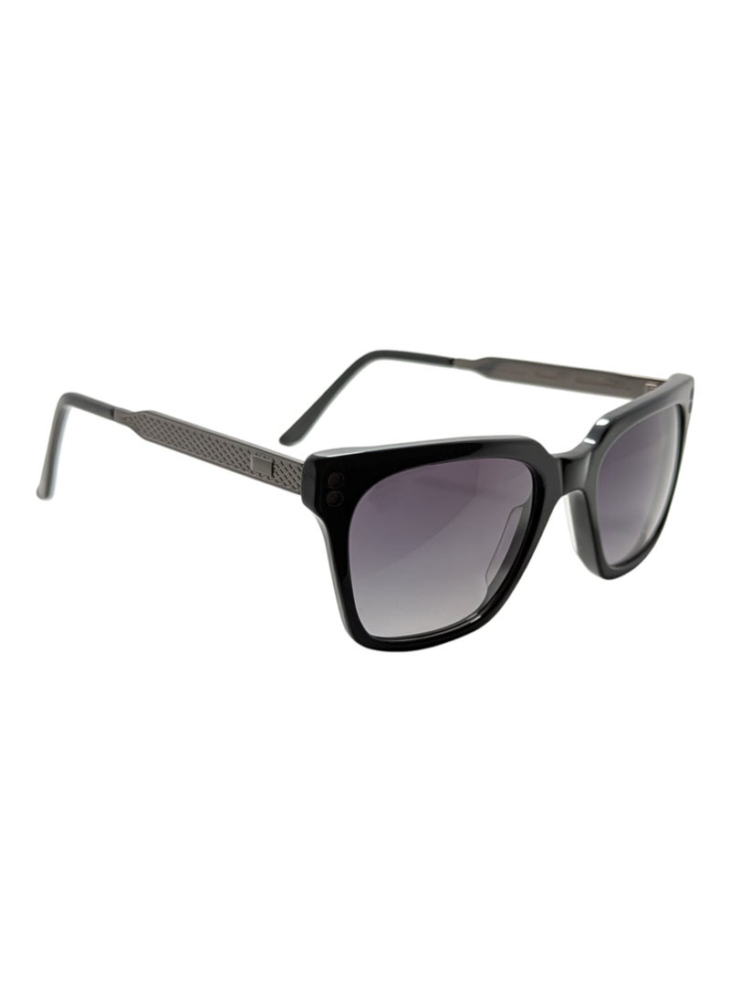 Armando Cavelli - Authentic Armando Cavalli sunglasses, crafted from carefully selected premium acetate for a luxurious look and longevity with extensive use. This model combines modernity and classic style, with a raw black acetate front and gunmetal -plated metal temples to complete your luxury look. Comes with premium polymer lenses offer UV400 protection in a gradient grey - Image 1
