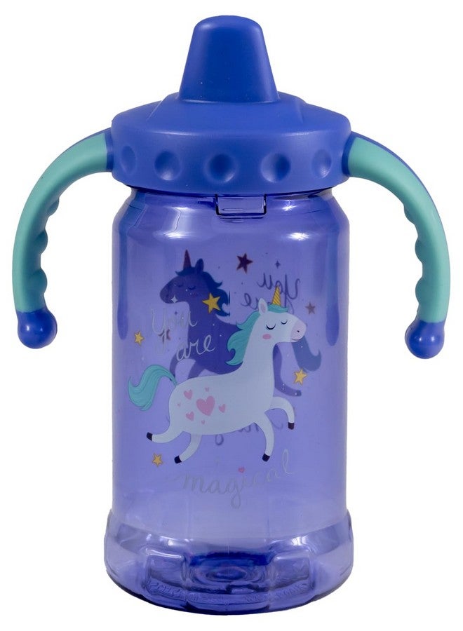 COOL GEAR 2-Pack 12 oz Gripper Sipper Cups For Kids & Toddlers - Dishwasher Safe, Spillproof, Leakproof Waterbottle With Handles For Babies - Rainbows/Unicorns - Image 2