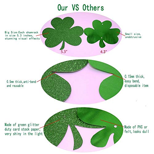 GOER St. Patrick's Day Shamrock Decorations,12 Pcs Hanging Swirls for St. Patrick's Day Party Supplies - Image 2