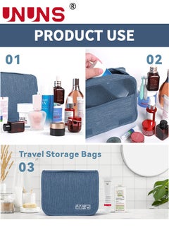 UNUNS Hanging Toiletry Bag,Large Cosmetic Makeup Travel Organizer For Men Women With Sturdy Hook,Dividers And Inner Pouch,Portable Travel Organizer Kit For Shampoo,Toiletries  - Image 5